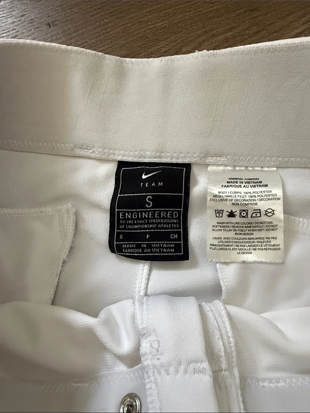 Nike Kids White Baseball-Style Pants with Black Stripe